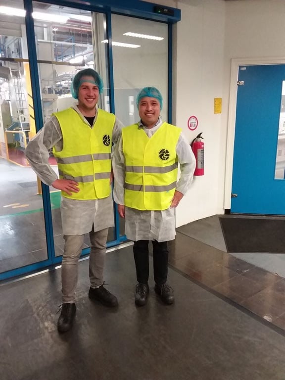 Frank and Stenly on a site visit to one of Ardagh's glass production plants